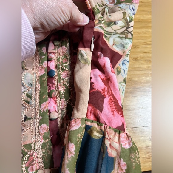 EUC SACHIN + BABI-Moyer Floral Patchwork Multicolor Dress. Size S - Picture 9 of 12